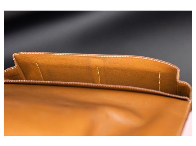 Cartera Hermès Dogon Cognac – Clou de Selle – compartimento para monedas extraíble Coñac - vista 12