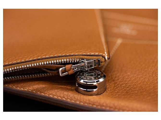 Cartera Hermès Dogon Cognac – Clou de Selle – compartimento para monedas extraíble Coñac - vista 14