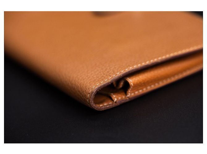 Cartera Hermès Dogon Cognac – Clou de Selle – compartimento para monedas extraíble Coñac - vista 18