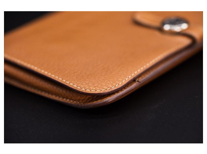 Cartera Hermès Dogon Cognac – Clou de Selle – compartimento para monedas extraíble Coñac - vista 19