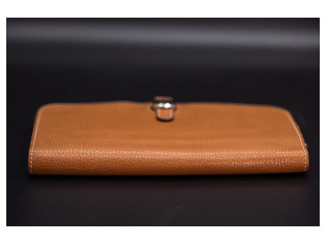 Cartera Hermès Dogon Cognac – Clou de Selle – compartimento para monedas extraíble Coñac - vista 20