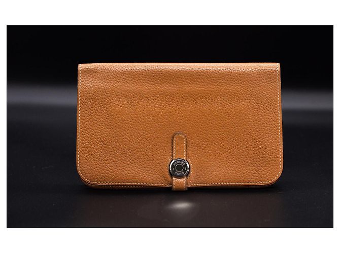 Cartera Hermès Dogon Cognac – Clou de Selle – compartimento para monedas extraíble Coñac - vista 3