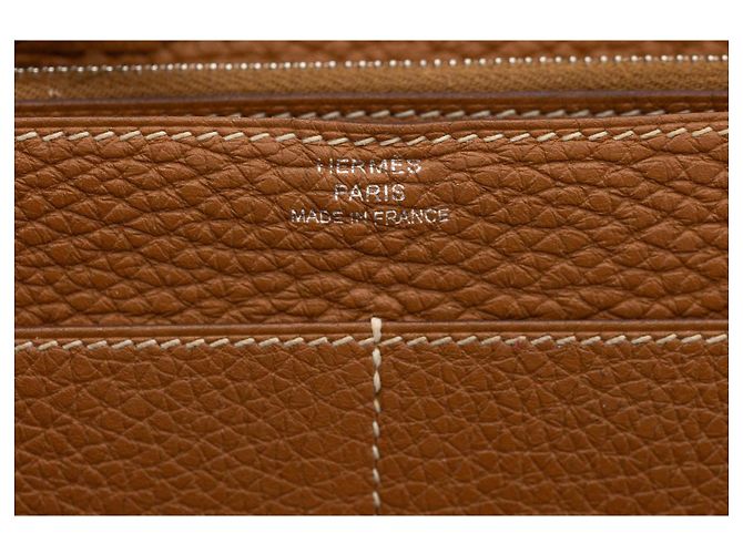Cartera Hermès Dogon Cognac – Clou de Selle – compartimento para monedas extraíble Coñac - vista 7
