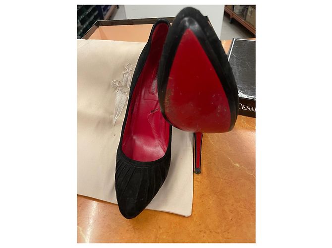 Décolleté plissettati in suede nero Cesare Paciotti - vista 2