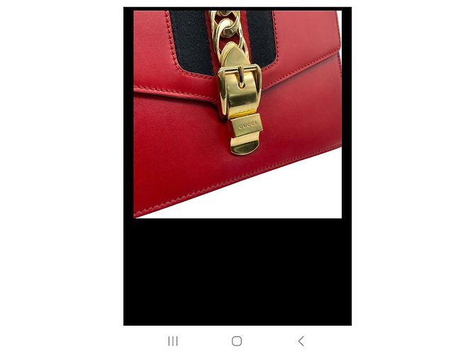 Borsa a mano Gucci Sylvie in pelle rossa Rosso - vista 3