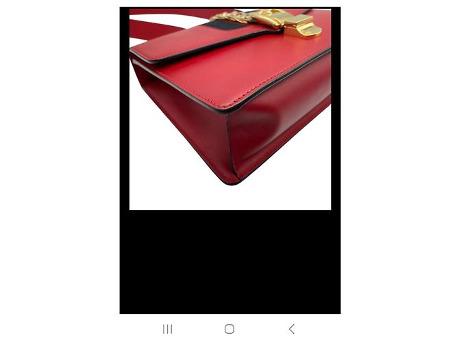Borsa a mano Gucci Sylvie in pelle rossa Rosso - vista 6