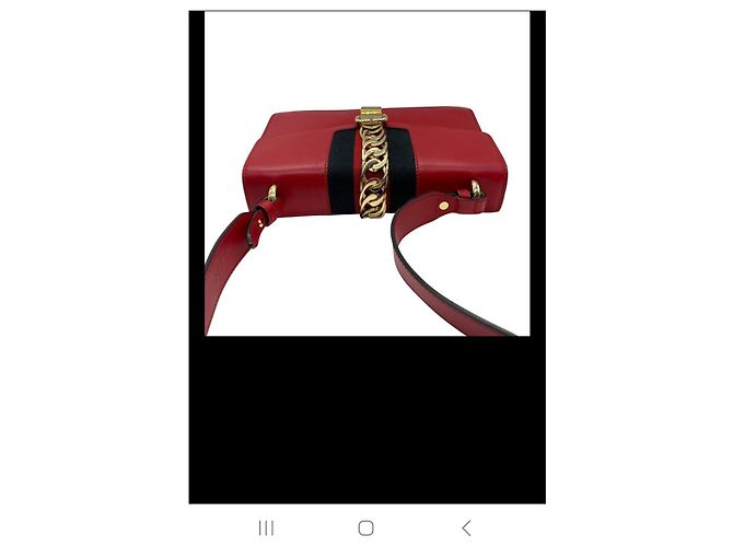 Borsa a mano Gucci Sylvie in pelle rossa Rosso - vista 7