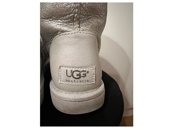 Botines Ugg de cuero plateado Plata - vista 4