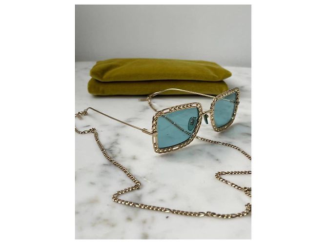 Nuevas gafas de sol GG1112S de Gucci Dorado Azul claro - vista 7