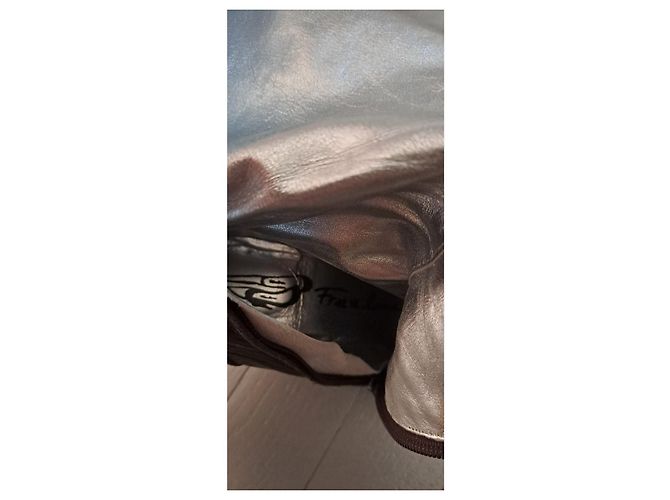 Botas Free Lance de cuero marrón efecto cocodrilo Marrón oscuro - vista 10