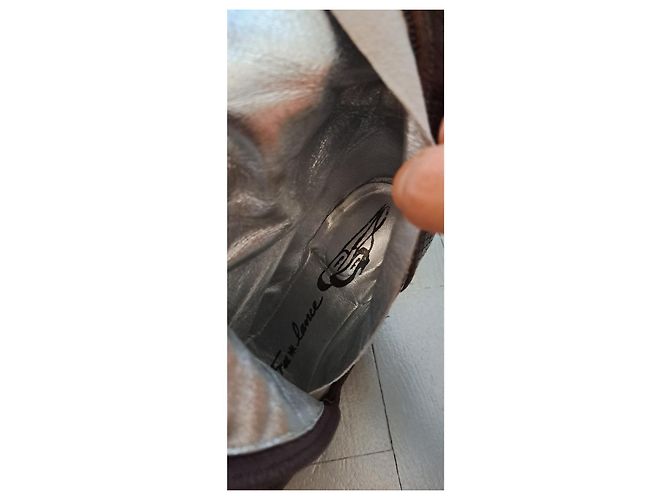 Botas Free Lance de cuero marrón efecto cocodrilo Marrón oscuro - vista 11