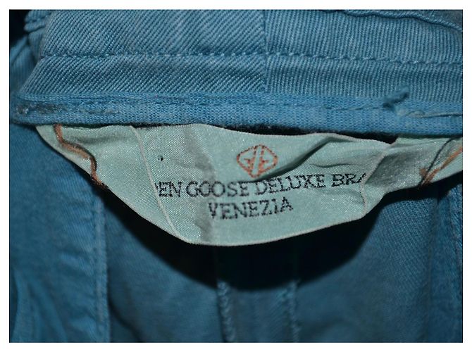 Golden Goose Deluxe Brand Pantalones chino Golden Goose de algodón azul verde - vista 3