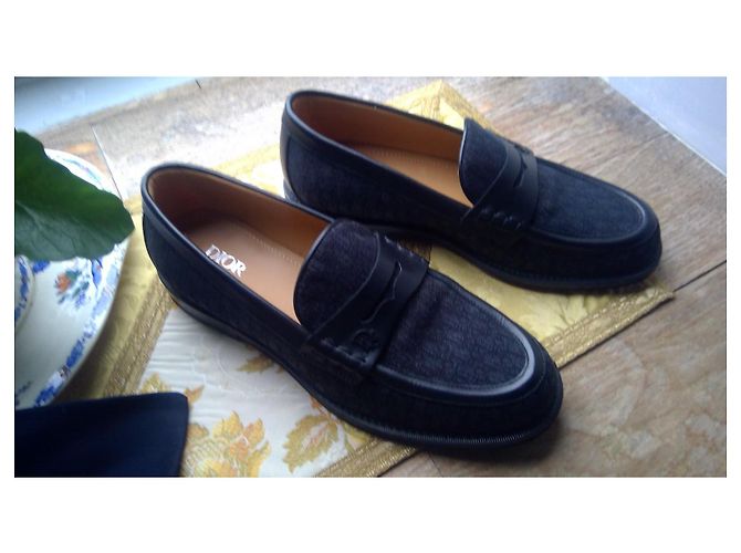 Mocassini Dior in pelle neri con logo Nero - vista 2