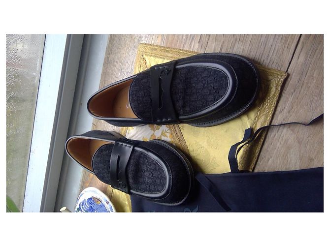 Mocassini Dior in pelle neri con logo Nero - vista 5