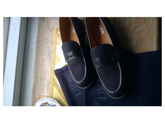Mocassini Dior in pelle neri con logo Nero - vista 6