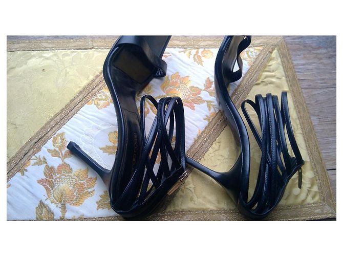 Sandali Sergio Rossi in pelle nera con tacco 10 cm Nero - vista 2