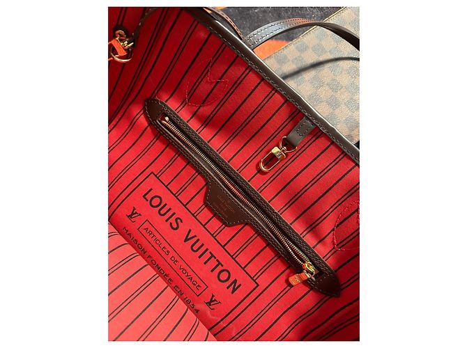Borsa a mano Louis Vuitton Neverfull MM Pelle Marrone Chiaro - vista 12