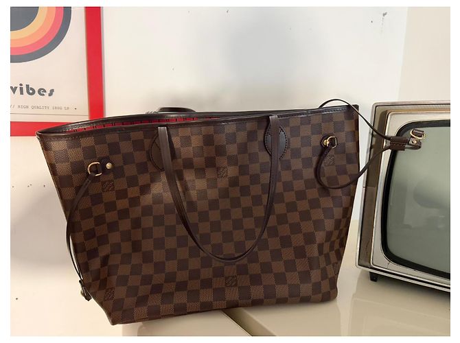 Borsa a mano Louis Vuitton Neverfull MM Pelle Marrone Chiaro - vista 2