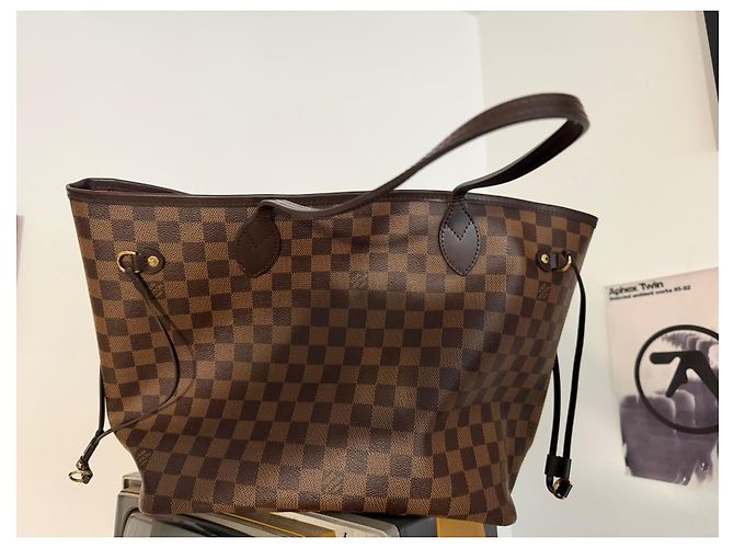 Borsa a mano Louis Vuitton Neverfull MM Pelle Marrone Chiaro - vista 3
