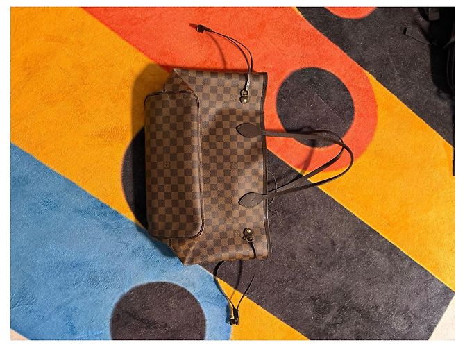 Borsa a mano Louis Vuitton Neverfull MM Pelle Marrone Chiaro - vista 7