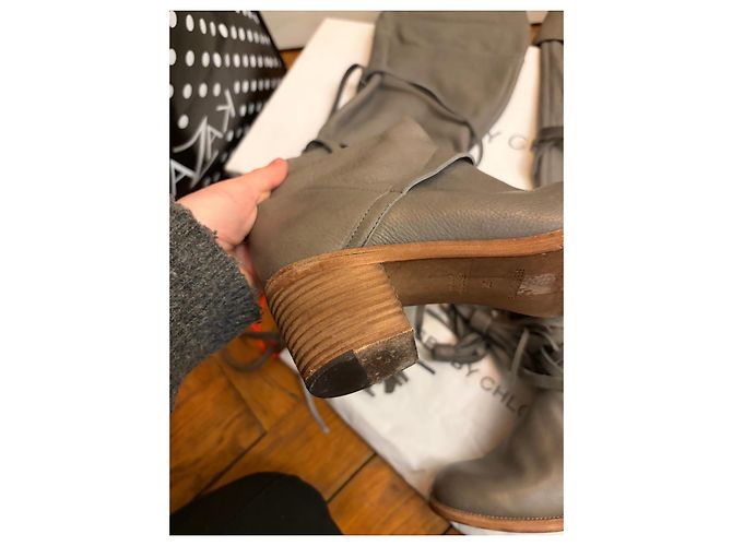 Botas de cuero altas See By Chloé Gris - vista 8