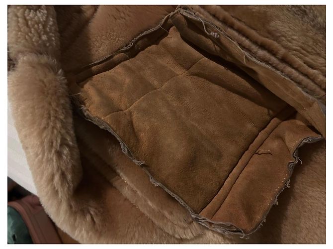 Autre Marque Cappotto lungo in lana e shearling marrone - vista 5
