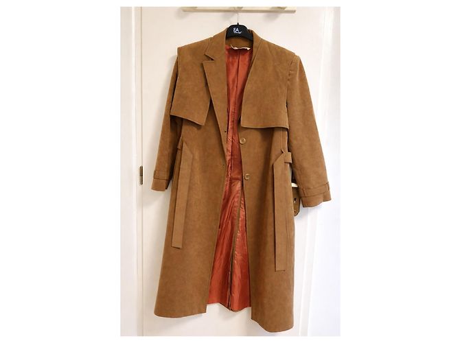Autre Marque Abrigo largo de cuero de cabra camel Léo Marciano Castaño Camello - vista 2
