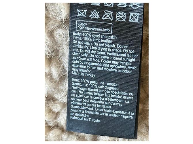 All Saints Black leather aviator jacket with shearling lining - view 11