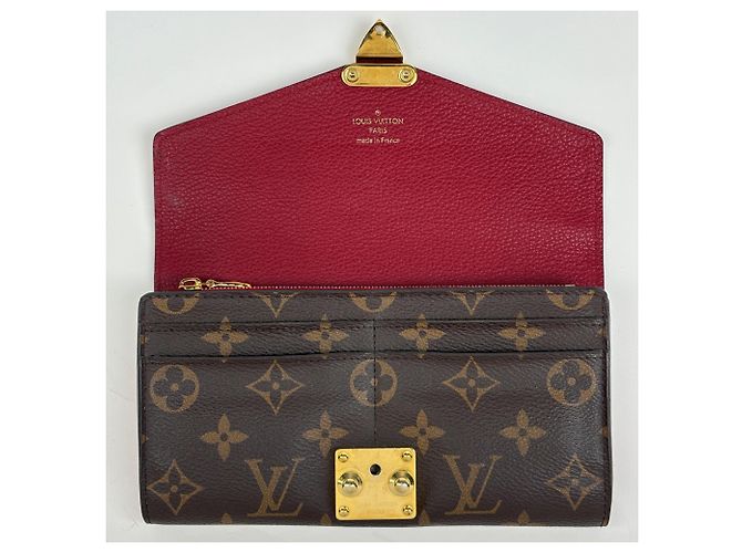 Cartera Pallas Louis Vuitton Castaño Roja Fucsia Monograma - vista 10