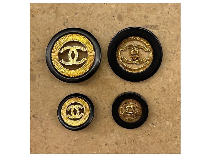 Set di 12 loghi CC Chanel vintage in oro e nero D'oro - vista 17