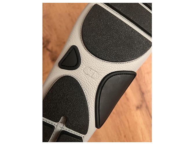 Dior Odeon Mocassino in Pelle Grana Grigia/Beige Grigio - vista 12