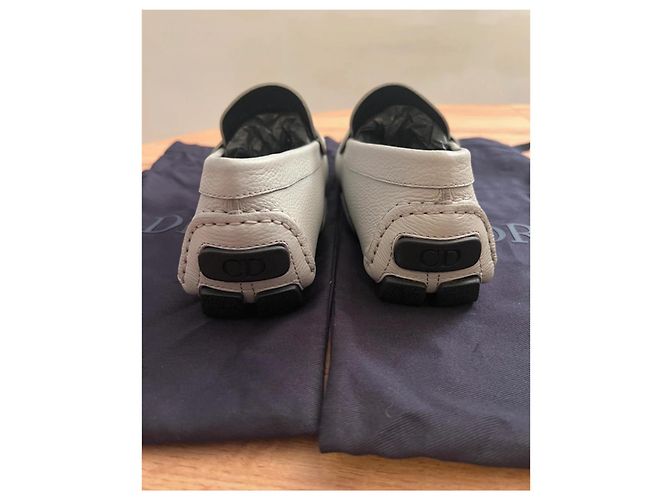 Dior Odeon Mocassino in Pelle Grana Grigia/Beige Grigio - vista 5