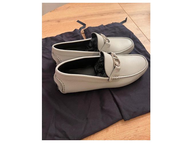 Dior Odeon Mocassino in Pelle Grana Grigia/Beige Grigio - vista 6