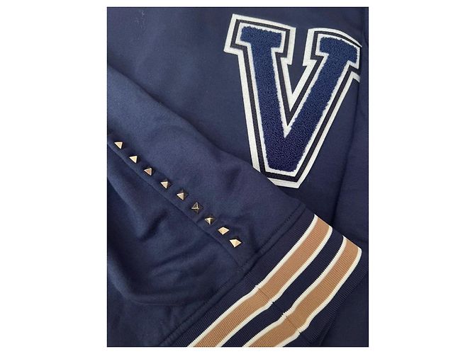 Valentino Marineblauer Hoodie mit 'V'-Applikation Dunkelblau - Ansicht 10