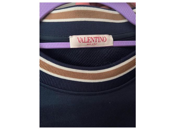 Valentino Marineblauer Hoodie mit 'V'-Applikation Dunkelblau - Ansicht 12