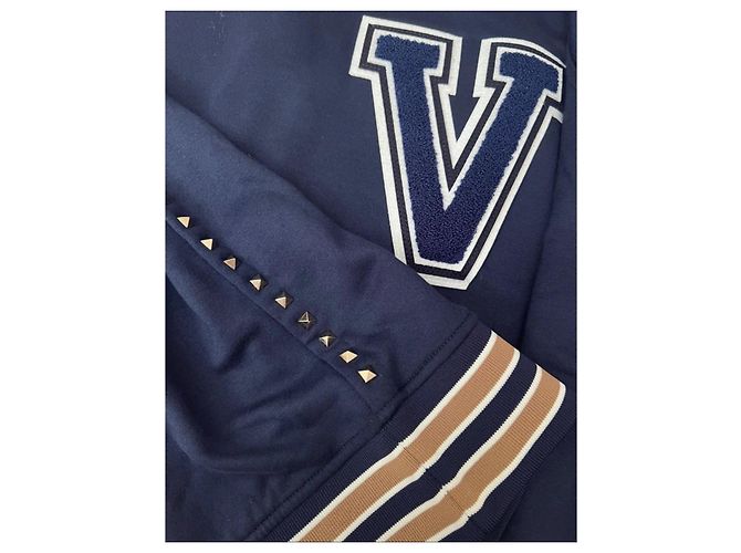 Valentino Marineblauer Hoodie mit 'V'-Applikation Dunkelblau - Ansicht 8