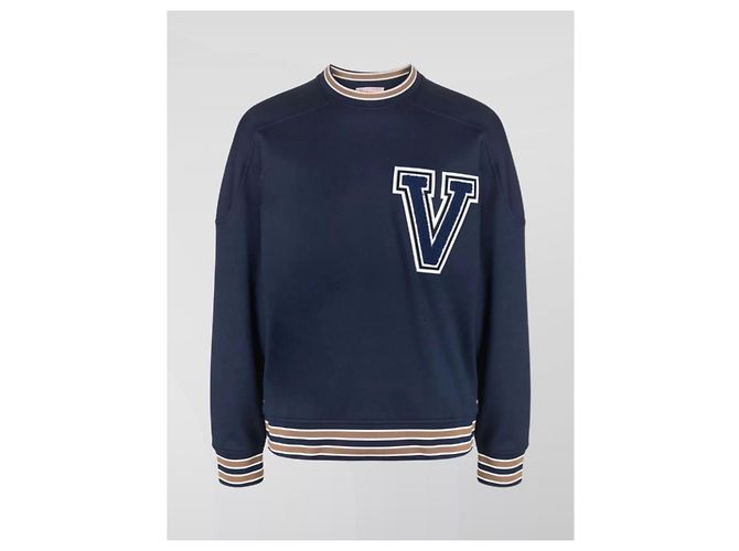 Valentino Marineblauer Hoodie mit 'V'-Applikation Dunkelblau - Ansicht 9