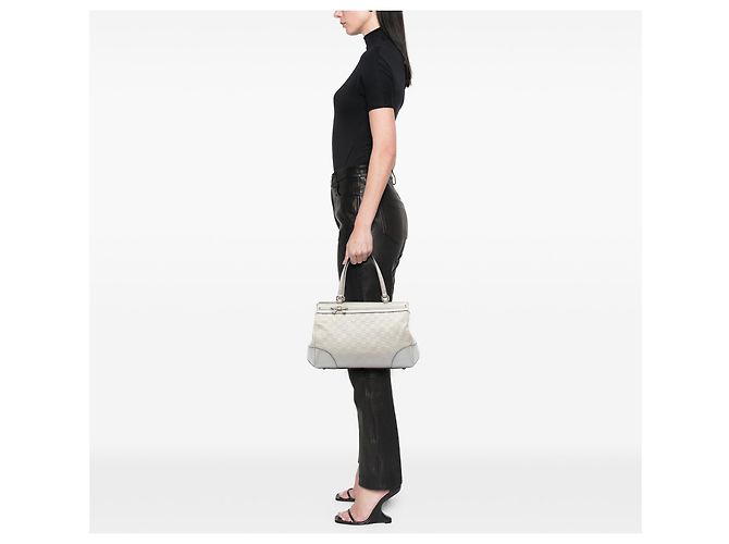 Borsa Tote Mayfair Guccissima Bianca di Gucci Bianco Bianco sporco - vista 7