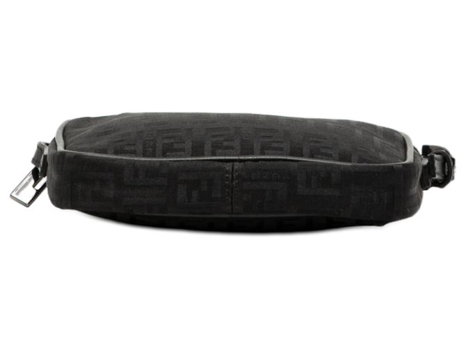 Fendi Mini Zucchino Nero in Tela con Zip a Tracolla - vista 3