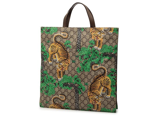 Borsa tote convertibile Bengal GG Supreme marrone Gucci Beige - vista 2