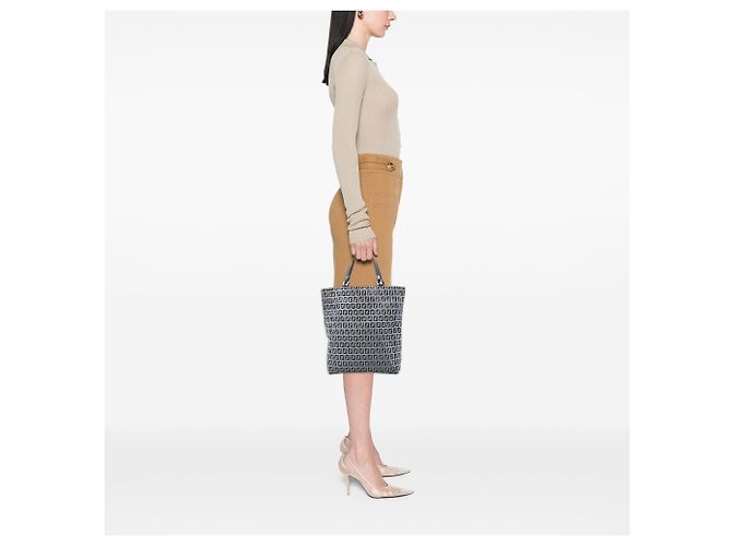 Graue Zucchino-Canvas-Tasche von Fendi Braun - Ansicht 6