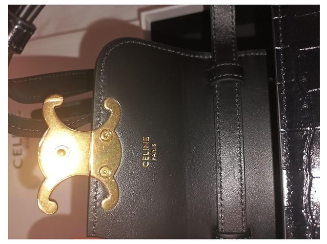 Borsa Céline Mini Claude Nera Effetto Coccodrillo Nero - vista 2