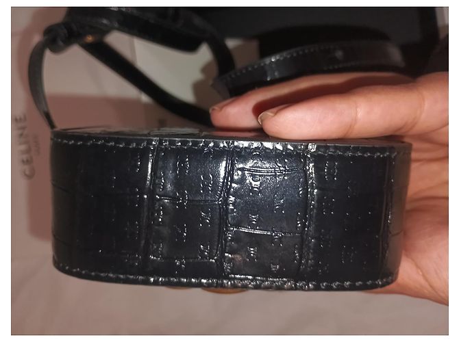Borsa Céline Mini Claude Nera Effetto Coccodrillo Nero - vista 4
