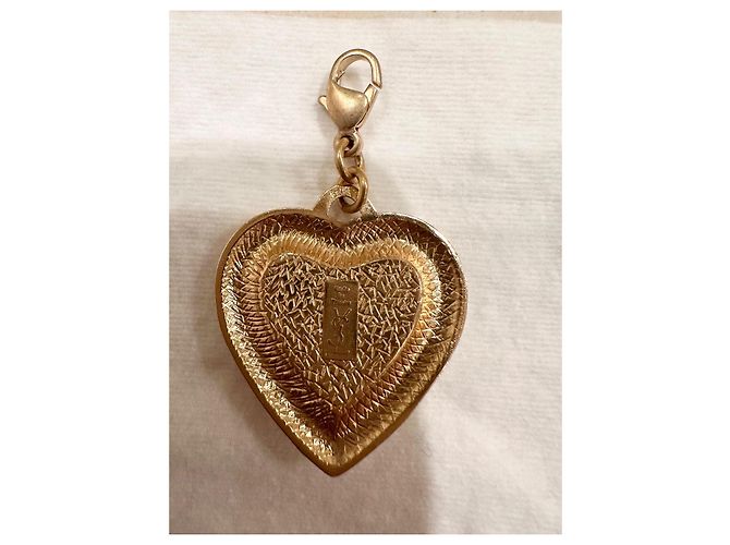 Pendente Medaglione Cuore Yves Saint Laurent Oro e Arancione D'oro - vista 3