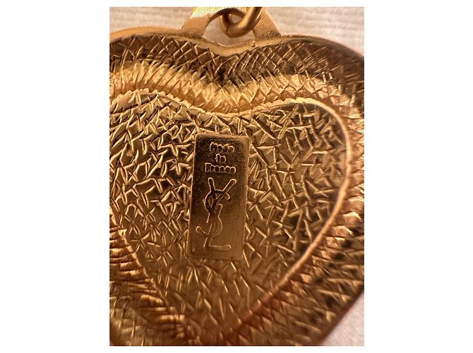 Pendente Medaglione Cuore Yves Saint Laurent Oro e Arancione D'oro - vista 4