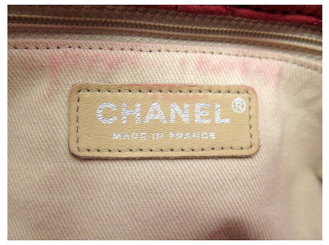 SAC A MAIN CHANEL ULTRA SOFT SHOPPING LOGO CC EN CUIR SUEDE ROUGE HAND BAG - vue 10