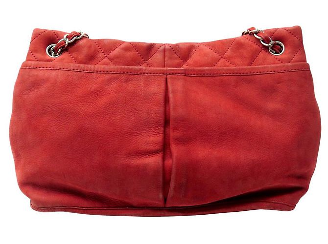 SAC A MAIN CHANEL ULTRA SOFT SHOPPING LOGO CC EN CUIR SUEDE ROUGE HAND BAG - vue 2