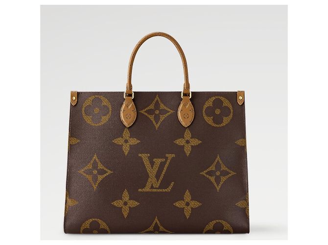 Louis Vuitton Onthego GM Bag / Giant Reverse Monogram Patterns Light brown Dark brown - view 3