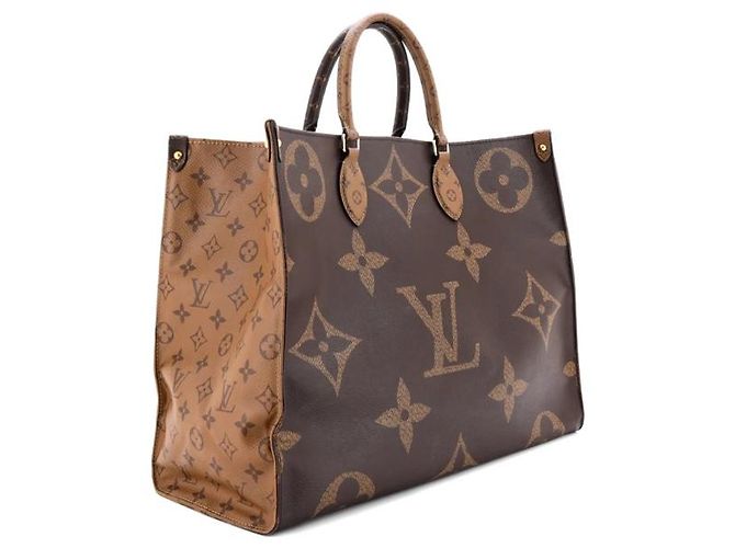 Louis Vuitton Onthego GM Bag / Giant Reverse Monogram Patterns Light brown Dark brown - view 5