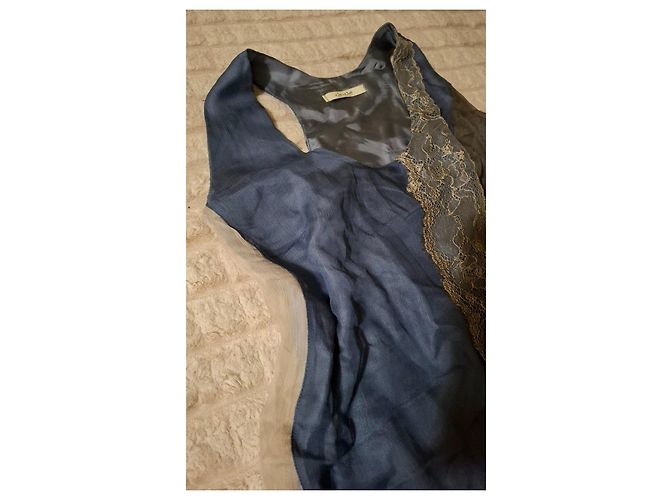 Autre Marque No-Na Pure Seidenkleid Braun Blau - Ansicht 11